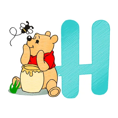 Alfabeto Pooh, matriz de bordado