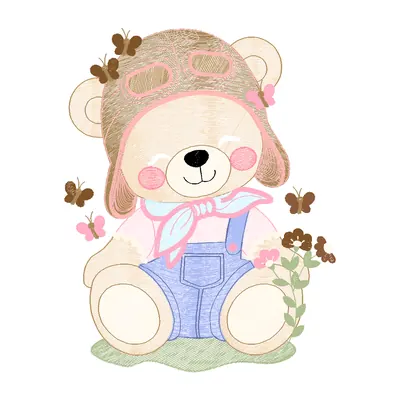 Urso Aviador, matriz de bordado
